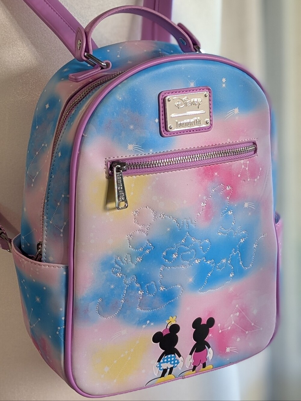 Loungefly Pastel Galaxy Mickey & Minnie Kids Backpack - Disneybound Wear